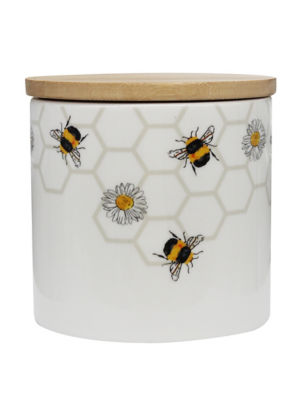 George Home Honeycomb Bee Stoneware Canister 11cm, UK version