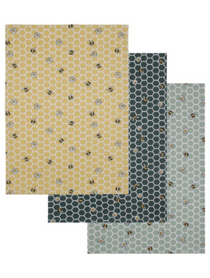 George Home bee hexagon tea towels 65x42cm, UK version