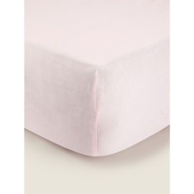George Home pink cotton fitted bed sheet, UK version