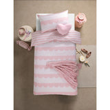 George Home pink scallop microfibre reversible duvet set single, UK version