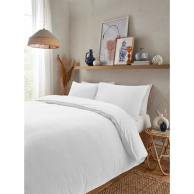 George Home white relaxed washed cotton duvet set double, UK version