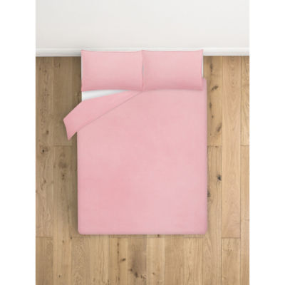 George Home pink relaxed washed cotton duvet set double, UK version