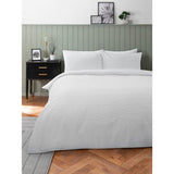 George Home White Embossed Flower Single Duvet Set, UK version