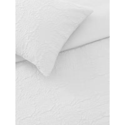 George Home White Embossed Flower Single Duvet Set, UK version