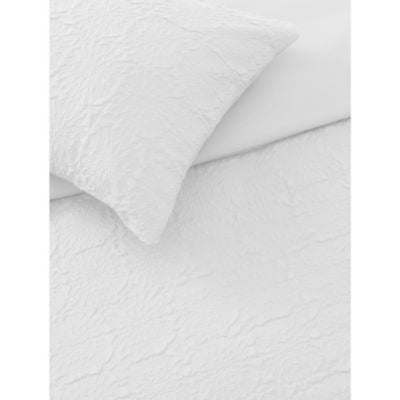 George Home white embossed flower king duvet cover set, UK version
