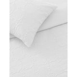 George Home white embossed flower king duvet cover set, UK version