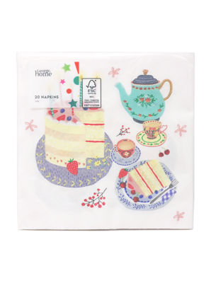 George Home Tea & Cake napkins pack of 20 33x33cm, UK version
