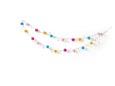 George Home multi-coloured Pom Pom LED string light, UK version