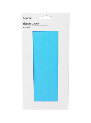 George baby blue plain tissue paper pack 5, UK version