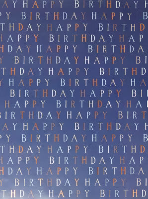 George navy text wrapping paper 3m, UK version