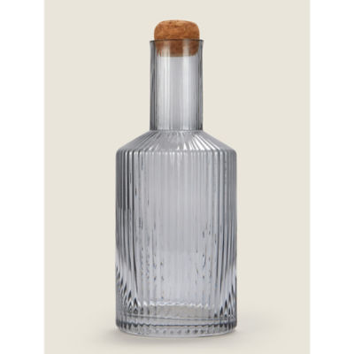 George Home grey ribbed glass carafe 1.3L, UK version