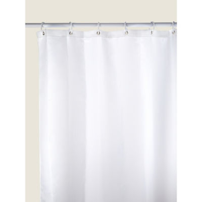 George Home white textured waffle shower curtain 180 x 180 cm, UK version