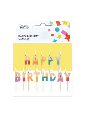 George Happy Birthday Candles Multicoloured Metallic Gold 13pk, UK version