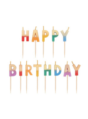George Happy Birthday Candles Multicoloured Metallic Gold 13pk, UK version