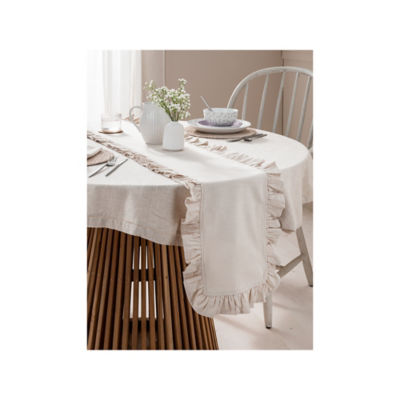 At Home with Stacey Solomon Ruffled Runner Cotton Table Runner 230 x 33 cm