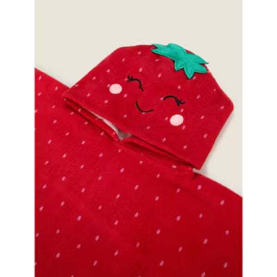 George Home pink strawberry cotton poncho 57x108cm, UK version