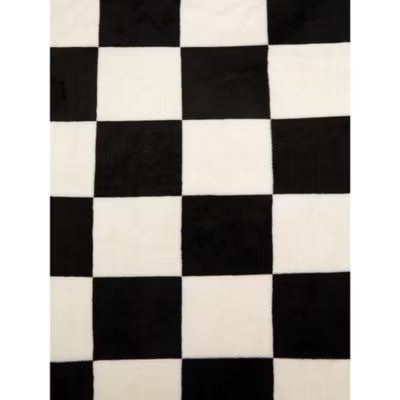 George Home Sherpa Throw Monochrome Checkerboard 120 x 150 cm, UK version