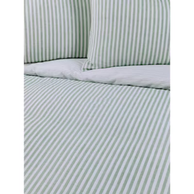George Home green and white seersucker duvet set for double beds, UK version