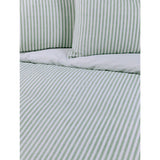 George Home green and white textured stripe seersucker duvet set in king size, UK version