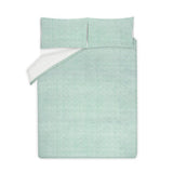 George Home green and white textured stripe seersucker duvet set in king size, UK version