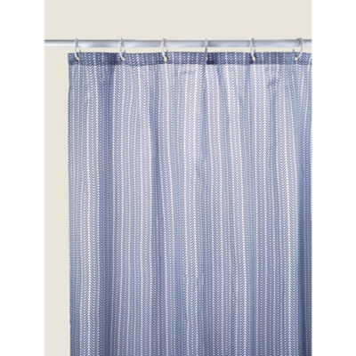 George Home Navy Herringbone Shower Curtain 180x180cm