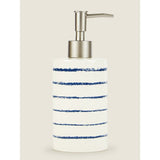 George Home navy nautical stripe soap dispenser, UK version