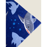 George Home blue shark print beach towel 71 x 152 cm, UK version