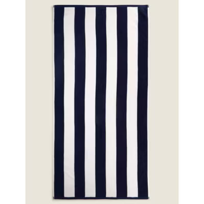 George Home navy stripe beach towel 79x152cm, UK version