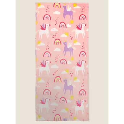 George Home Pink Unicorn Print Beach Towel 71 x 152 cm - British product