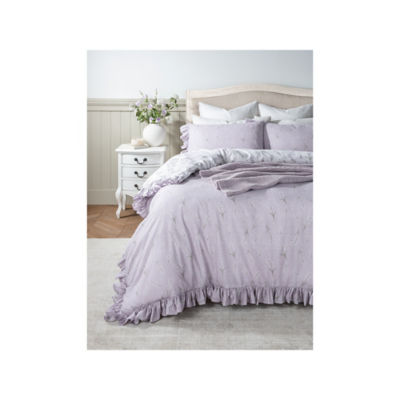 At Home with Stacey Solomon Lilac Bluebell frill duvet cover set king size - British product