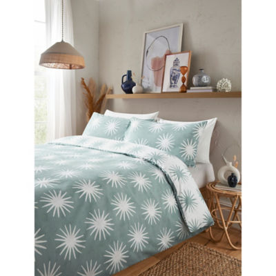 George Home Green Sun Icon Riviera TENCEL Reversible Duvet Set - Double