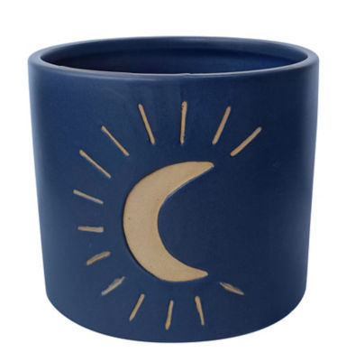 George Moon Planter Blue & Gold 14x12cm, UK version