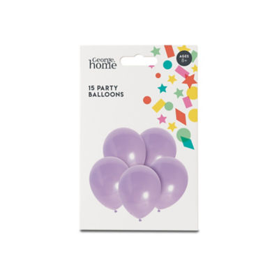 George Home lilac latex balloons 15pk, UK version