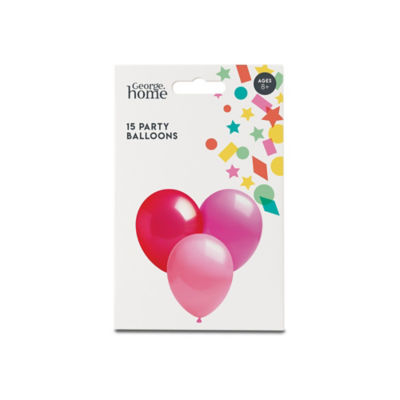 George Home variety pack pink latex balloons 15pk, UK version