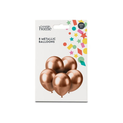 George Home Rose Gold Metallic Balloons 8 pack, UK version