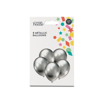 George Home silver metallic balloons 8pk, UK version
