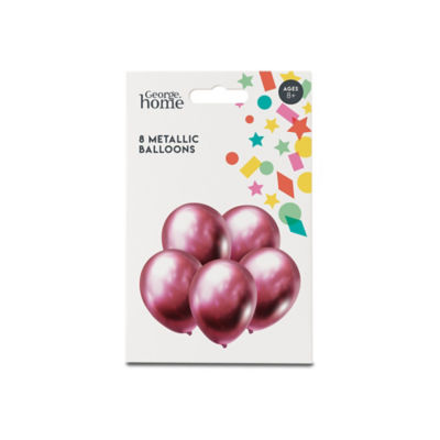 George Home pink metallic balloons 8pk - British product