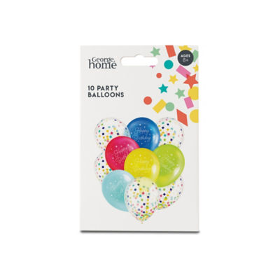 George Home Ballons Confettis Joyeux Anniversaire Lot de 10
