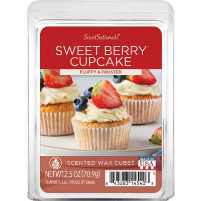 ScentSationals Sweet Berry Cupcakes wax melt cubes 70.9g (British brand)