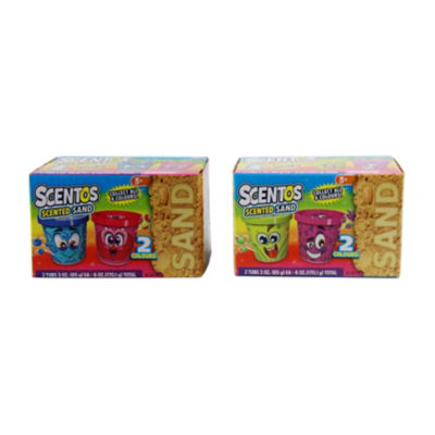 Scentos scented modelling sand with apple and grape flavours, 2 x 3oz tubs (British brand)