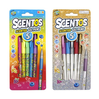 Scentos 5 scented gel pens (British brand)