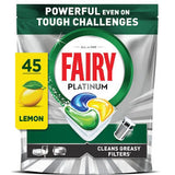 Fairy Platinum lemon dishwasher tablets 45 capsules - British product