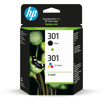 HP ink cartridges black and tri-color twin pack, UK version