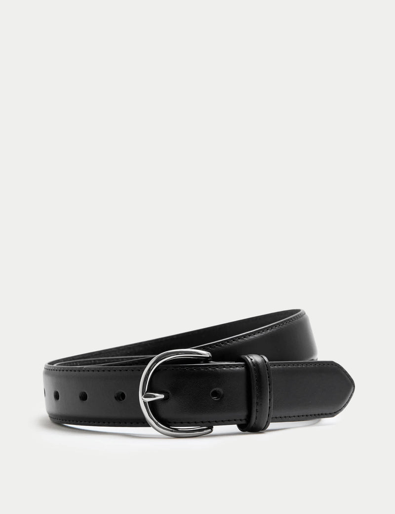 M&S textured leather buckle belt (British brand)