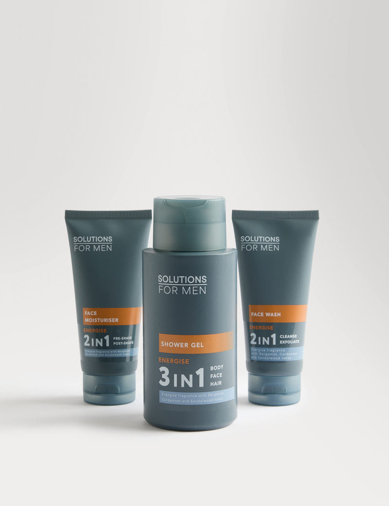 Solutions Energise men's grooming gift set - British product
