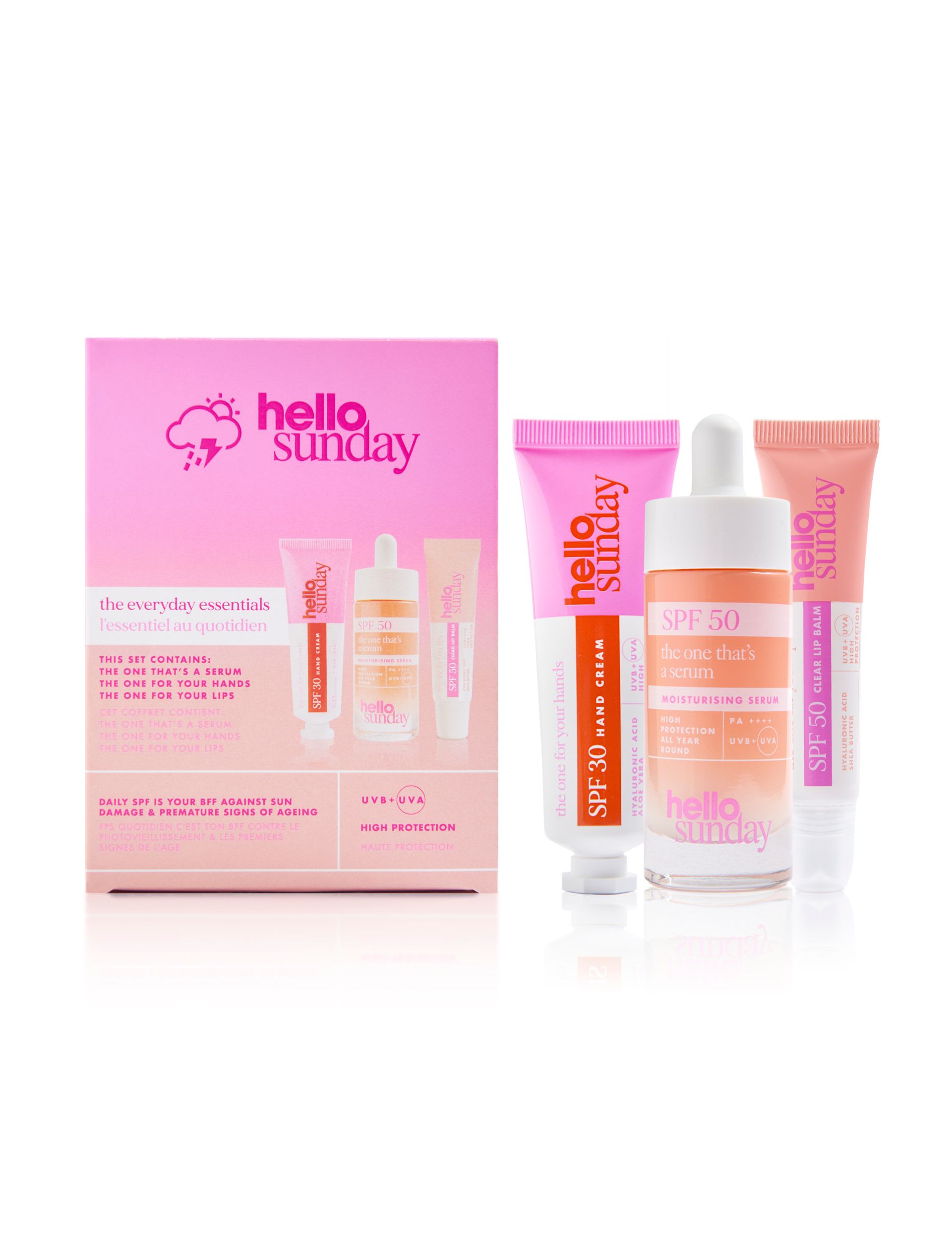 Hello Sunday Everyday Essentials SPF Skincare Kit (British brand)