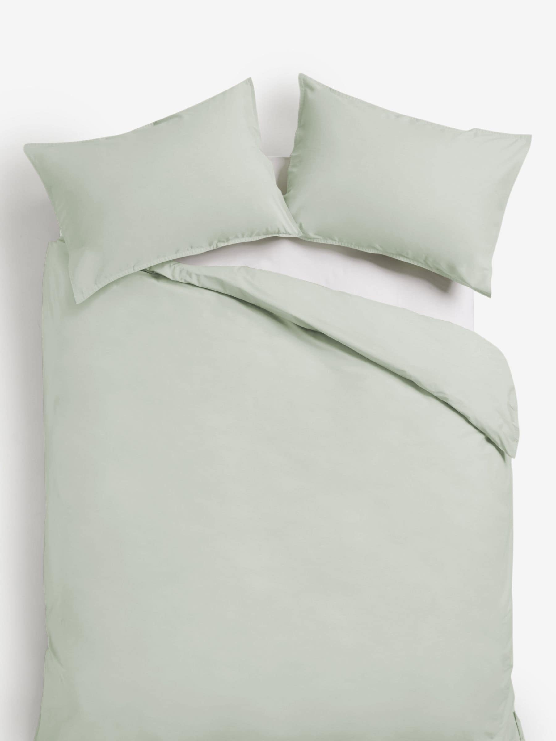 Green pale sage duvet cover and pillowcase set, UK version