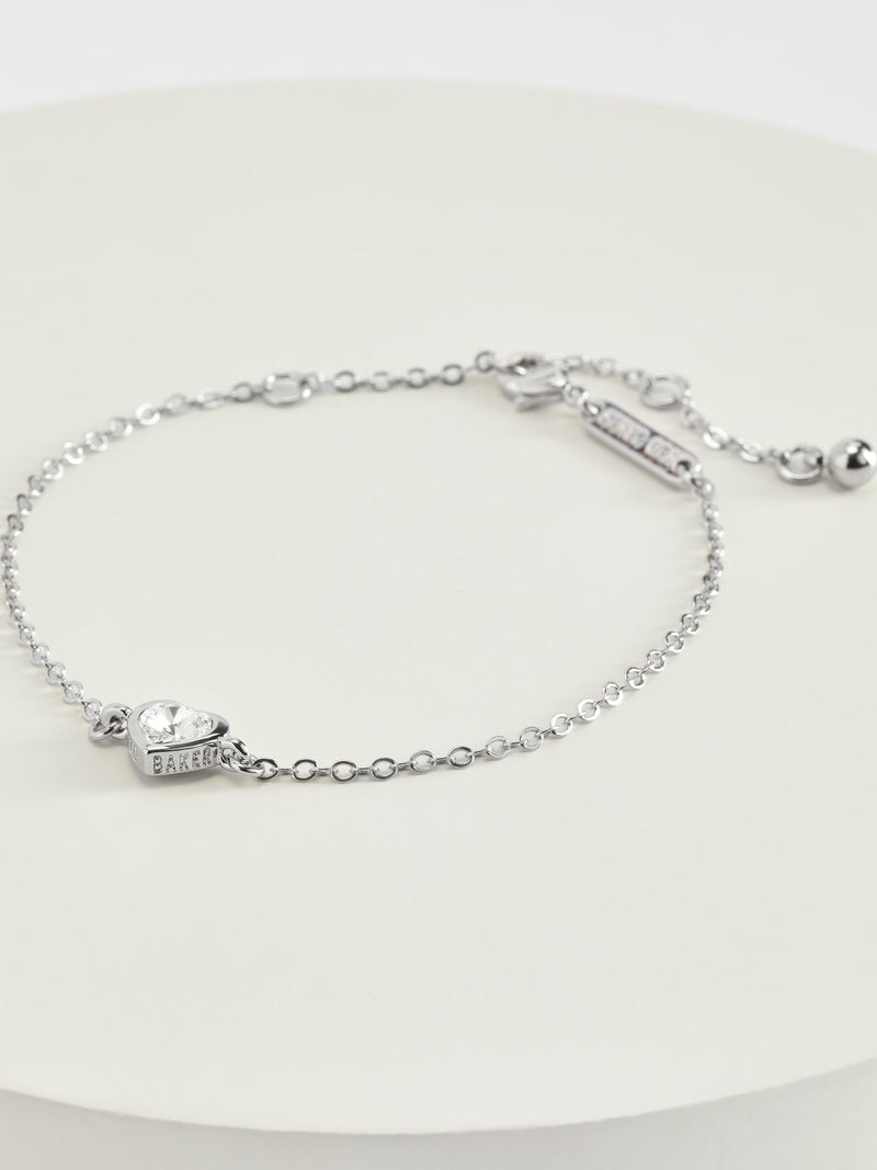 Ted Baker Silver Tone, Clear Crystal HANSAA: Heart Adjustable Bracelet