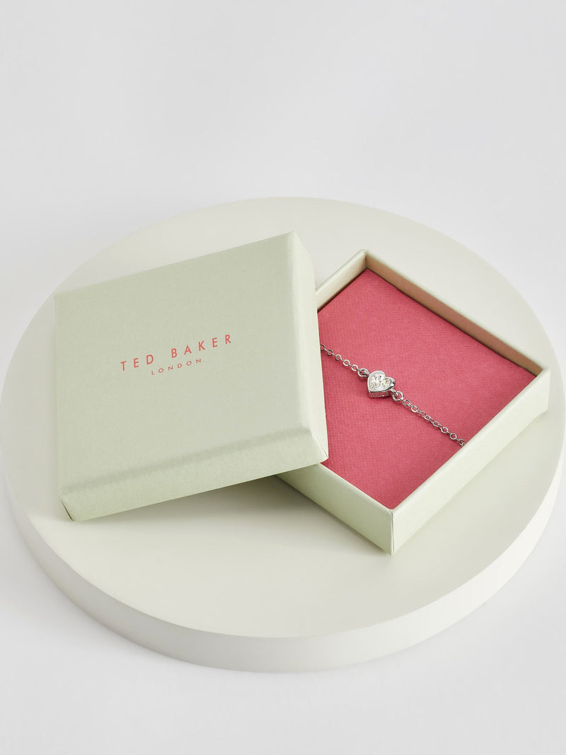Ted Baker Silver Tone, Clear Crystal HANSAA: Heart Adjustable Bracelet
