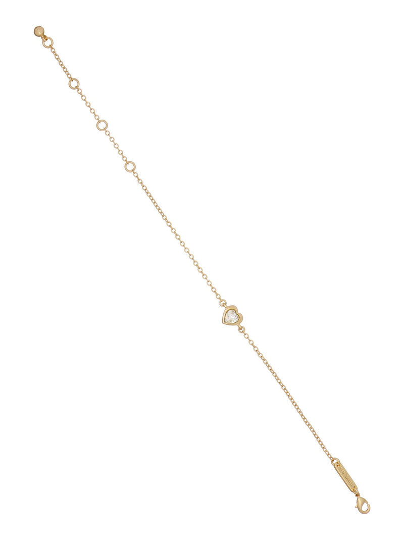 Ted Baker gold tone clear crystal heart adjustable bracelet (British brand)